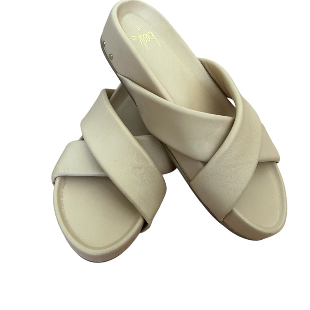 Beek Rhea Tan Leather Platform Slide Sandals Women’s Size 10 - Picture 6 of 8